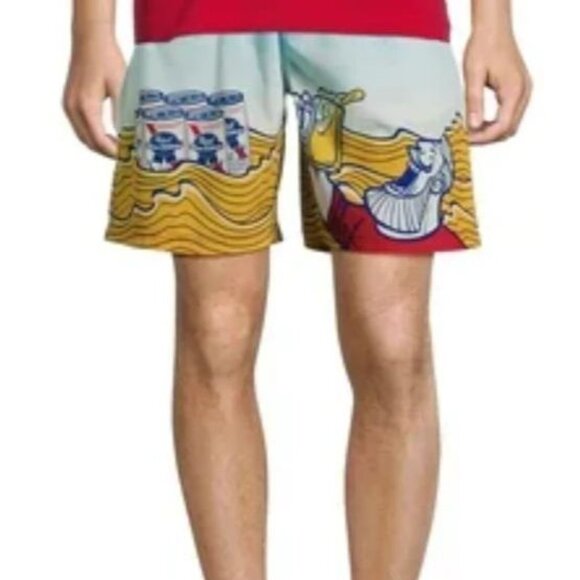 Pabst Blue Ribbon Swim Trunks Board Shorts 2XL 7.5 Inseam MEN'S SIZE 44-46 NEW - Picture 4 of 6